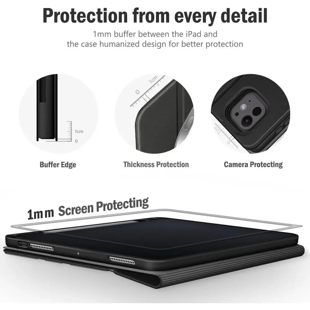Antbox For IPad Pro 11 Inch Case M5 2025/M4 2024, Built-In Pencil Holder-Black